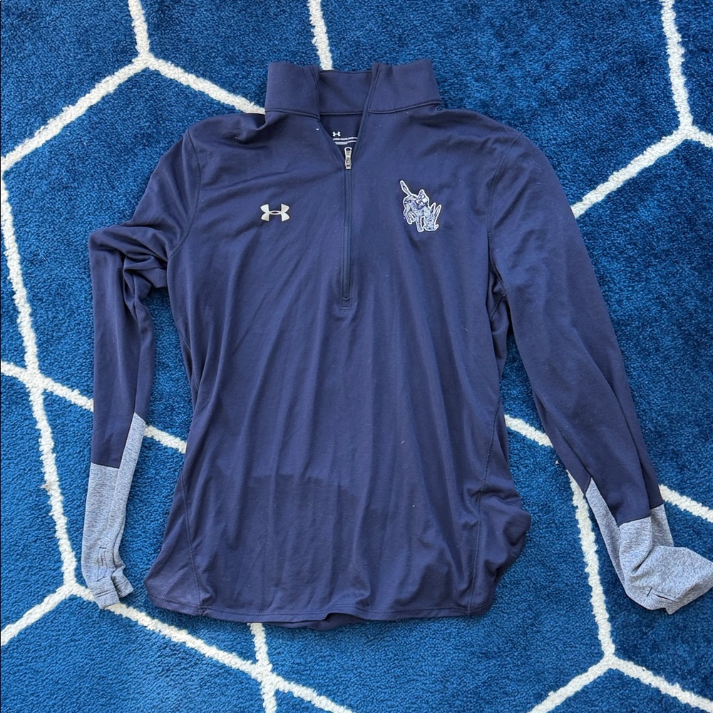 Under Armour Dark Blue and Gray Long Sleeve Top